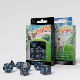 QW SET DADOS SHIMMERING LLAMA AZUL