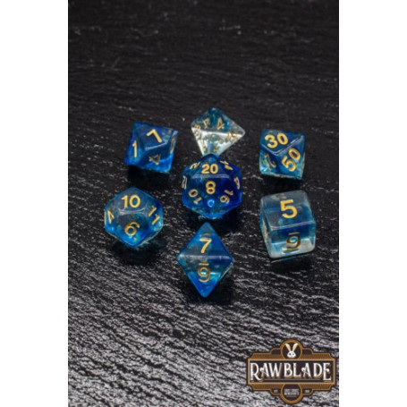 RAWBLADE SET DADOS MARBLE TRANSPARENT BLUE