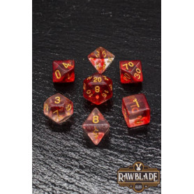 RAWBLADE SET DADOS MARBLE TRANSPARENT RED
