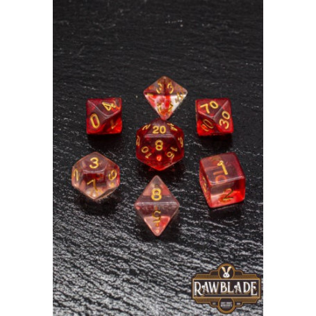 RAWBLADE SET DADOS MARBLE TRANSPARENT RED