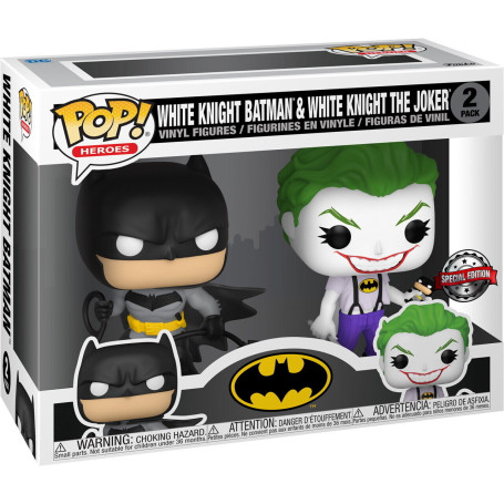 POP PACK 2 WHITE KNIGHT BATMAN AND WHITE KNIGHT THE JOKER DC