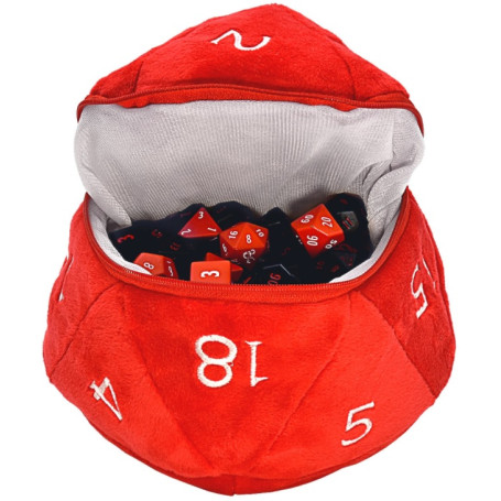 ULTRA PRO BOLSA PELUCHE PARA DADOS D20 ROJA