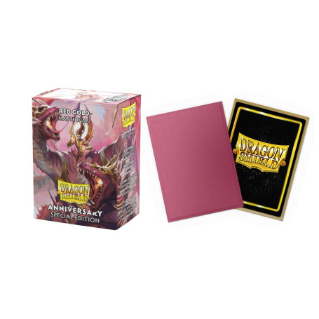 DRAGON SHIELD FUNDAS RED GOLD MATTE DUAL 100 ANNIVERSARY SPECIAL EDITION