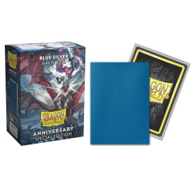 DRAGON SHIELD FUNDAS BLUE SILVER MATTE DUAL 100 ANNIVERSARY SPECIAL EDITION