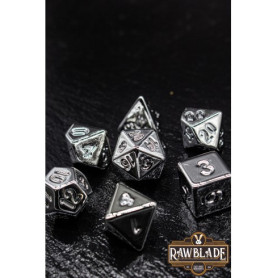 RAWBLADE SET DADOS ACRYLIC METALLIC SILVER