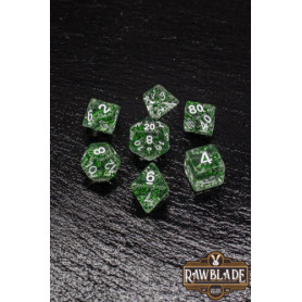 RAWBLADE SET DADOS TRANSPARENTE GLITTER VERDE