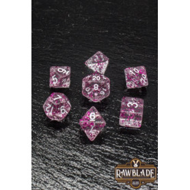 RAWBLADE SET DADOS TRANSPARENTE GLITTER ROSA